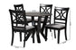 Baxton Studio Mari Modern Grey Fabric and Dark Brown Finished Wood 5-Piece Dining Set FredCo