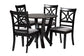 Baxton Studio Mari Modern Grey Fabric and Dark Brown Finished Wood 5-Piece Dining Set FredCo