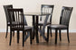 Baxton Studio Marian Modern Grey Fabric and Dark Brown Finished Wood 5-Piece Dining Set FredCo