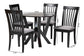 Baxton Studio Marian Modern Grey Fabric and Dark Brown Finished Wood 5-Piece Dining Set FredCo