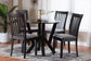 Baxton Studio Marian Modern Grey Fabric and Dark Brown Finished Wood 5-Piece Dining Set FredCo