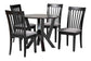 Baxton Studio Marian Modern Grey Fabric and Dark Brown Finished Wood 5-Piece Dining Set FredCo