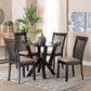 Baxton Studio Marian Modern Sand Fabric and Dark Brown Finished Wood 5-Piece Dining Set FredCo