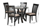 Baxton Studio Marian Modern Sand Fabric and Dark Brown Finished Wood 5-Piece Dining Set FredCo