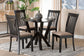 Baxton Studio Marian Modern Sand Fabric and Dark Brown Finished Wood 5-Piece Dining Set FredCo