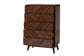 Baxton Studio Markell Mid-Century Modern Transitional Walnut Brown Finished Wood 5-Drawer Storage Chest FredCo