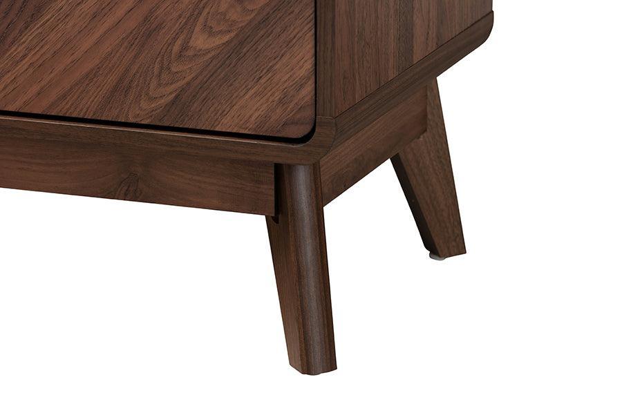 Baxton Studio Markell Mid-Century Modern Transitional Walnut Brown Finished Wood 5-Drawer Storage Chest FredCo
