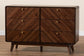 Baxton Studio Markell Mid-Century Modern Transitional Walnut Brown Finished Wood 6-Drawer Dresser FredCo