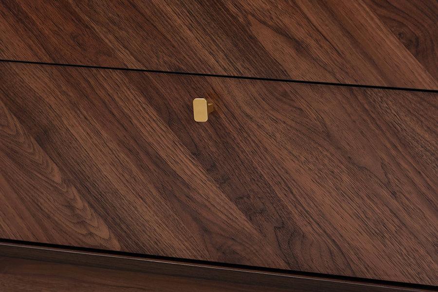 Baxton Studio Markell Mid-Century Modern Transitional Walnut Brown Finished Wood 6-Drawer Dresser FredCo