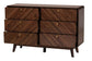 Baxton Studio Markell Mid-Century Modern Transitional Walnut Brown Finished Wood 6-Drawer Dresser FredCo