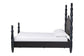 Baxton Studio Martino King Four-Poster Platform Bed – Sculpted Post Spindle Bed Frame with Panel Headboard, Black FredCo