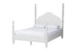 Baxton Studio Martino King Four-Poster Platform Bed – Sculpted Post Spindle Bed Frame with Panel Headboard, White FredCo