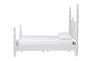 Baxton Studio Martino King Four-Poster Platform Bed – Sculpted Post Spindle Bed Frame with Panel Headboard, White FredCo