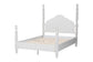 Baxton Studio Martino King Four-Poster Platform Bed – Sculpted Post Spindle Bed Frame with Panel Headboard, White FredCo