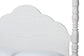 Baxton Studio Martino King Four-Poster Platform Bed – Sculpted Post Spindle Bed Frame with Panel Headboard, White FredCo