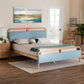 Baxton Studio Mateo Modern and Contemporary Baby Blue Fabric and Natural Wood Queen Size Platform Bed FredCo