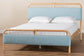Baxton Studio Mateo Modern and Contemporary Baby Blue Fabric and Natural Wood Queen Size Platform Bed FredCo