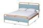 Baxton Studio Mateo Modern and Contemporary Baby Blue Fabric and Natural Wood Queen Size Platform Bed FredCo