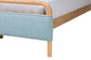 Baxton Studio Mateo Modern and Contemporary Baby Blue Fabric and Natural Wood Queen Size Platform Bed FredCo