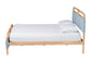 Baxton Studio Mateo Modern and Contemporary Baby Blue Fabric and Natural Wood Queen Size Platform Bed FredCo