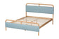 Baxton Studio Mateo Modern and Contemporary Baby Blue Fabric and Natural Wood Queen Size Platform Bed FredCo