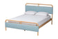 Baxton Studio Mateo Modern and Contemporary Baby Blue Fabric and Natural Wood Queen Size Platform Bed FredCo