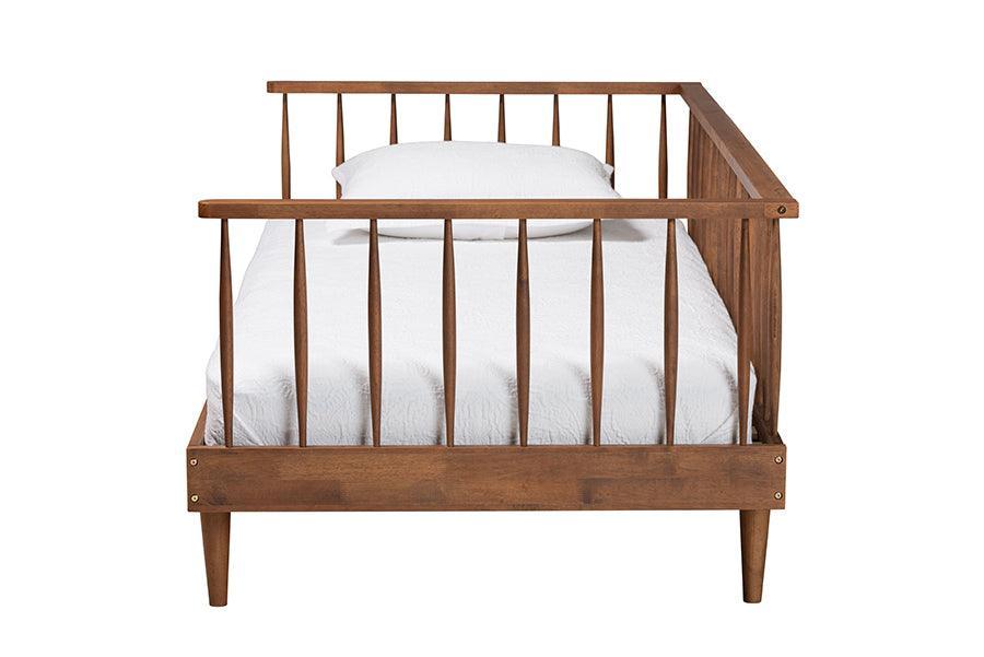 Baxton Studio Matilda Mid-Century Modern Ash Walnut Finished Wood Twin Size Daybed FredCo