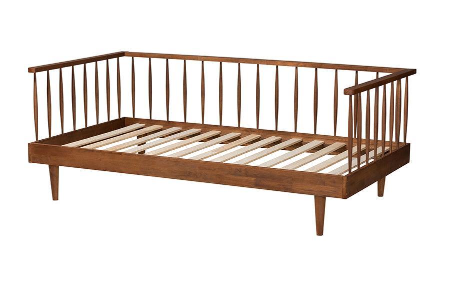 Baxton Studio Matilda Mid-Century Modern Ash Walnut Finished Wood Twin Size Daybed FredCo