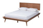 Baxton Studio Melora Mid-Century Modern Walnut Brown Finished Wood and Rattan Queen Size 3-Piece Bedroom Set FredCo