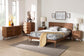 Baxton Studio Melora Mid-Century Modern Walnut Brown Finished Wood and Rattan Queen Size 5-Piece Bedroom Set FredCo
