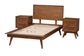 Baxton Studio Melora Mid-Century Modern Walnut Brown Finished Wood and Rattan Twin Size 3-Piece Bedroom Set FredCo