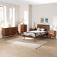 Baxton Studio Melora Mid-Century Modern Walnut Brown Finished Wood and Rattan Twin Size 5-Piece Bedroom Set FredCo