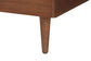 Baxton Studio Mendel Mid-Century Walnut Brown Wood and Rattan Queen Size Platform Bed FredCo