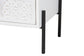 Baxton Studio Merryn Mid-Century Transitional Distressed White Finished Wood and Black Metal 2-Drawer Storage Cabinet FredCo