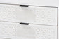 Baxton Studio Merryn Mid-Century Transitional Distressed White Finished Wood and Black Metal 2-Drawer Storage Cabinet FredCo