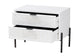 Baxton Studio Merryn Mid-Century Transitional Distressed White Finished Wood and Black Metal 2-Drawer Storage Cabinet FredCo