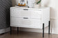 Baxton Studio Merryn Mid-Century Transitional Distressed White Finished Wood and Black Metal 2-Drawer Storage Cabinet FredCo