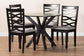 Baxton Studio Mila Modern Grey Fabric and Dark Brown Finished Wood 5-Piece Dining Set FredCo