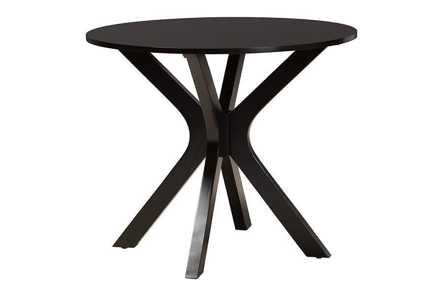 Baxton Studio Mila Modern Grey Fabric and Dark Brown Finished Wood 5-Piece Dining Set FredCo