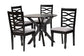 Baxton Studio Mila Modern Grey Fabric and Dark Brown Finished Wood 5-Piece Dining Set FredCo