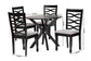 Baxton Studio Mila Modern Grey Fabric and Dark Brown Finished Wood 5-Piece Dining Set FredCo