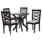 Baxton Studio Mila Modern Grey Fabric and Dark Brown Finished Wood 5-Piece Dining Set FredCo