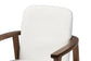 Baxton Studio Miyagi Boucle Upholstered Dining Chair Set of 2- Mid-Century Modern Armchair with Solid Wood Frame and Rounded Backrest, Walnut Brown and White FredCo