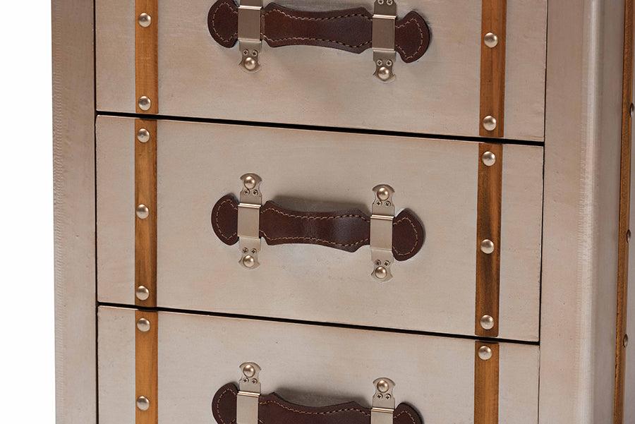 Baxton Studio Naylor Vintage Matte Bronze 3-Drawer Cabinet FredCo
