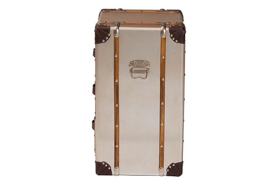 Baxton Studio Naylor Vintage Matte Bronze 3-Drawer Cabinet FredCo