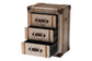 Baxton Studio Naylor Vintage Matte Bronze 3-Drawer Cabinet FredCo