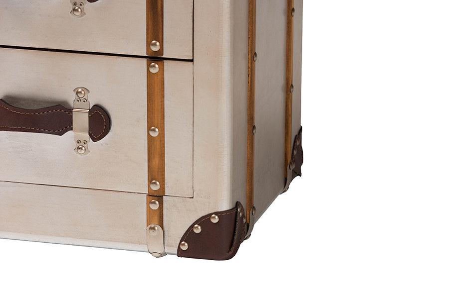 Baxton Studio Naylor Vintage Matte Bronze 3-Drawer Cabinet FredCo