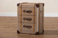 Baxton Studio Naylor Vintage Matte Bronze 3-Drawer Cabinet FredCo