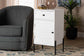 Baxton Studio Nefeli Mid-Century Transitional White Finished Wood and Black Metal 1-Drawer Storage Cabinet FredCo