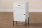 Baxton Studio Nefeli Mid-Century Transitional White Finished Wood and Black Metal 1-Drawer Storage Cabinet FredCo